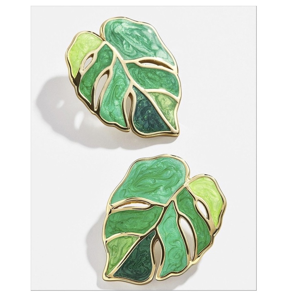 Enamel Leaf earrings